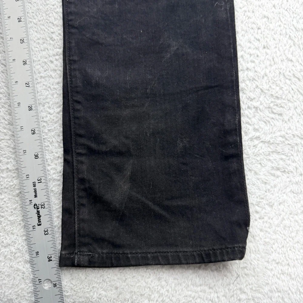 True Religion Rocco Relaxed Skinny Moto Biker Jeans Black Mens Size 44 USA Made‎